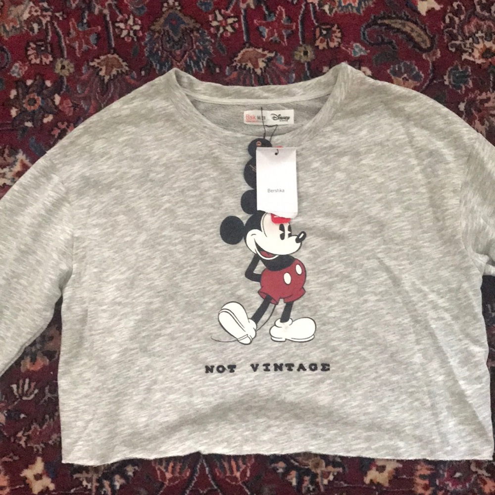 cropped mickey mouse sweater